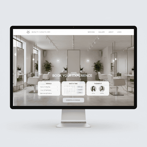 Anteprima del sito di prenotazione personalizzato per un salone, vista mobile e desktop
